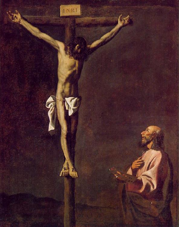Francisco de Zurbaran Saint Luke as a Painter before Christ on the Cross Germany oil painting art